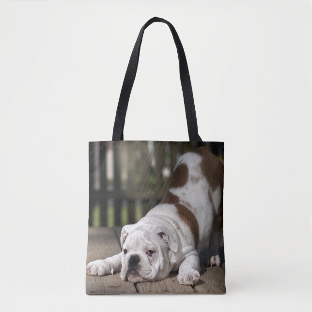 Tote Bag Chiot anglais de bouledogue (Devant)