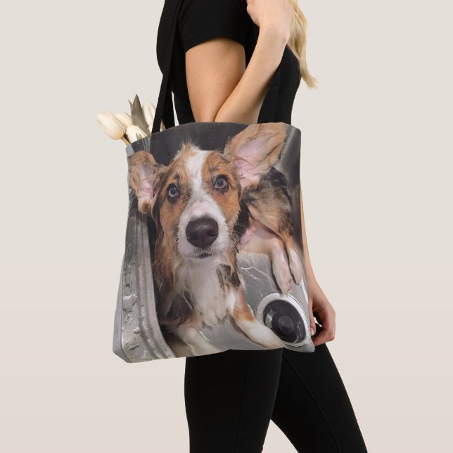 Tote Bag Chiot humide de corgi de bébé (De près)