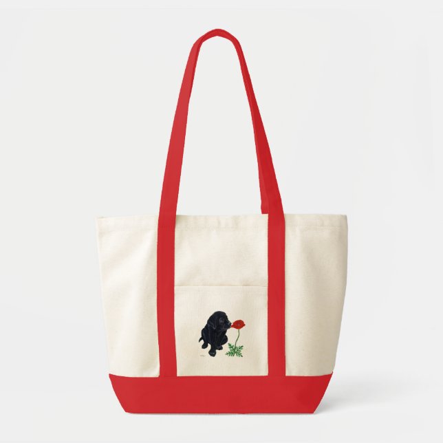 Tote Bag Chiot noir de Labrador (Devant)