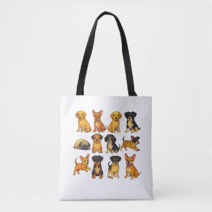 Tote Bag Chiots Dans Différentes Poses