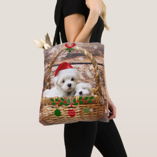 Tote Bag Chiots de Noël, adorables,