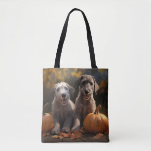 Tote Bag Chiots Louveteau Délice d'Automne Citrouille