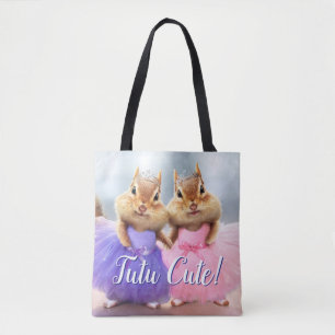 Tote Bag Chipmunk Ballerina Duo