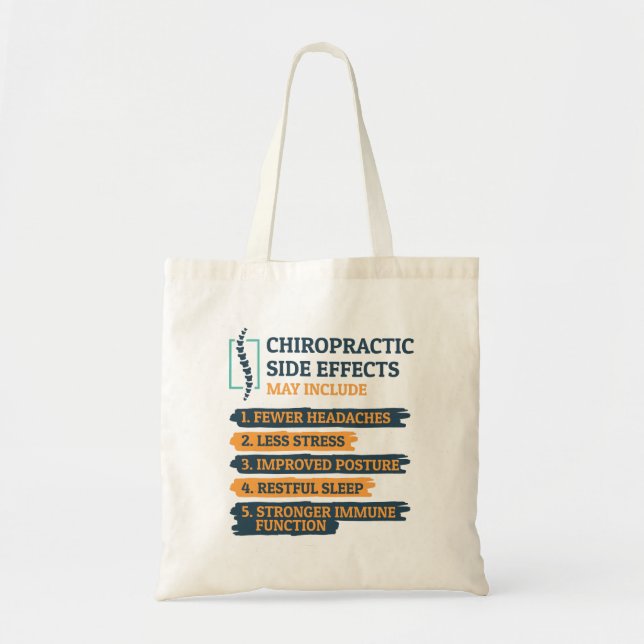 Tote Bag Chiropratique Effets secondaires Funny Chiropracto (Devant)