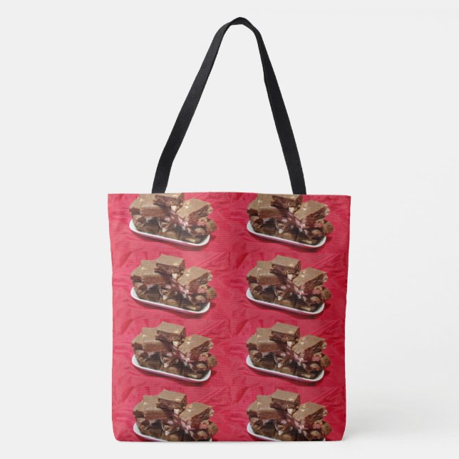 Tote Bag Chocolat Cherry Marshmallow Fudge Sur Une Plaque (Devant)