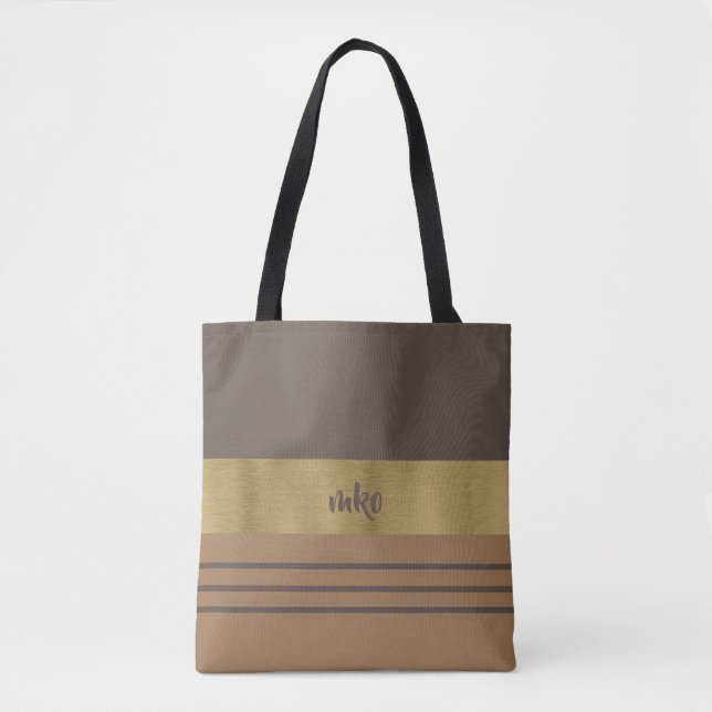 Tote Bag Chocolat et Brown pâle (Devant)