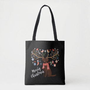 Tote Bag Chocolat Labrador Retriever Chien Noël