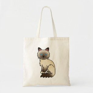 Tote Bag Chocolat Point Birman / Ragdoll Cartoon Chat