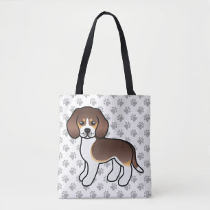 Tote Bag Chocolat Tricolor Beagle Cartoon Chien & Pâtes