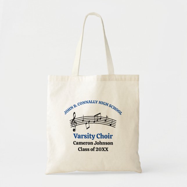 Tote Bag Chorale Bleu High School personnalisable (Devant)