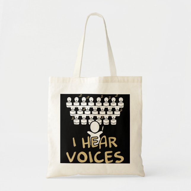Tote Bag Chorale Enseignant J'Entends Voices Funny Choriste (Devant)