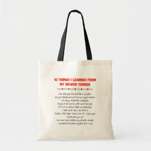 Tote Bag Choses drôles I appris de mon Biewer Terrier