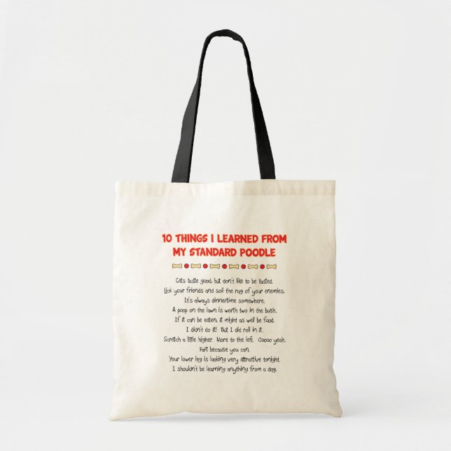Tote Bag Choses drôles I appris de mon caniche standard (Devant)