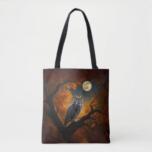 Tote Bag Chouette à cornes en automne