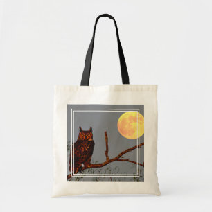 Tote Bag Chouette à grande corne   PLEINE LUNE