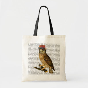 Tote Bag Chouette avec Casquette Bowler style Steampunk