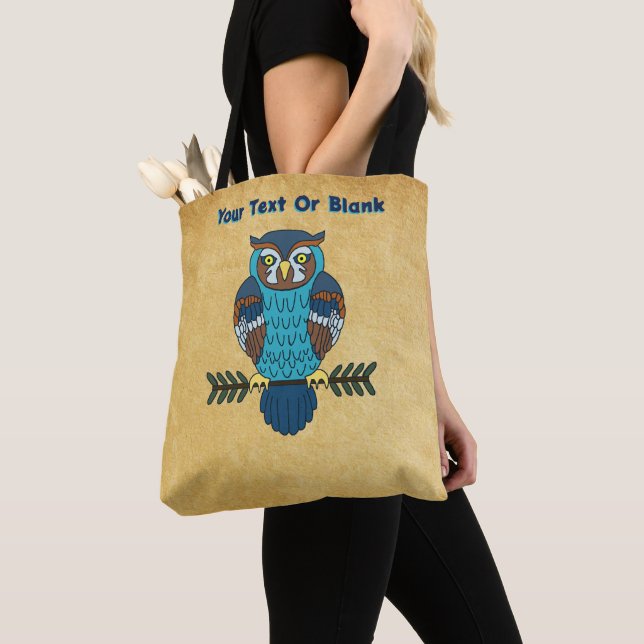 Tote Bag Chouette d'art populaire nordique (De près)