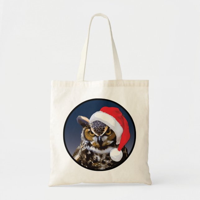 Tote Bag Chouette de Noël - Budget Fourre-tout (Devant)