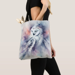 Tote Bag Chouette enchaînée en aquarelle