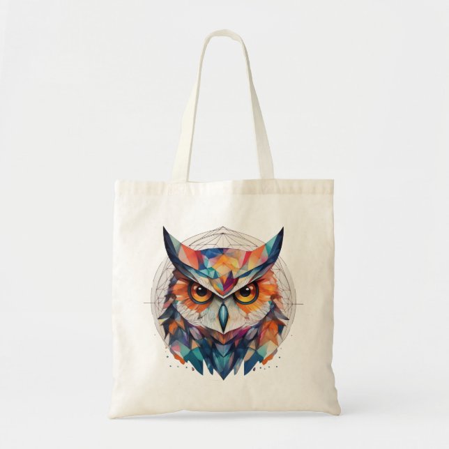 Tote Bag Chouette géométrique (Devant)