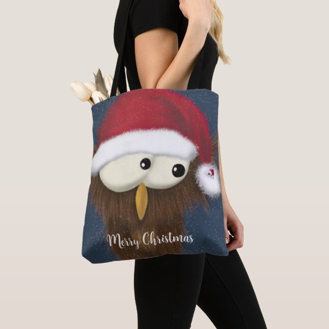 Tote Bag Chouette mignonne et festive (De près)