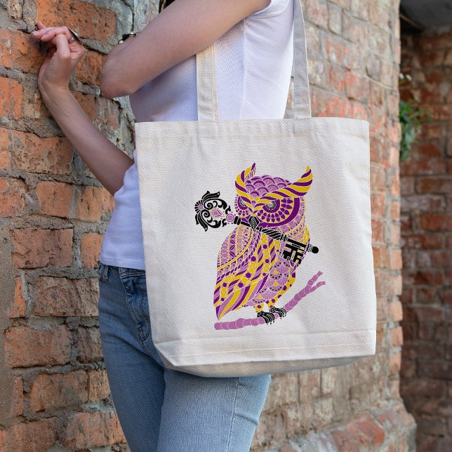 Tote Bag Chouette pourpre à grande corne (Créateur téléchargé)