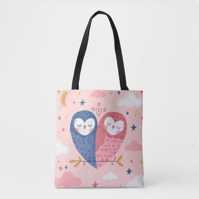 Tote Bag Chouettes mignonnes (Devant)