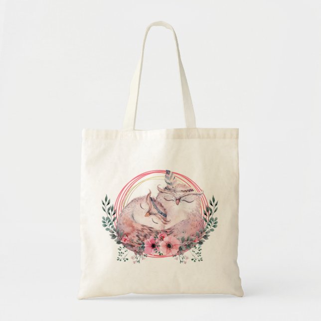 Tote Bag Chouettes mignonnes (Devant)