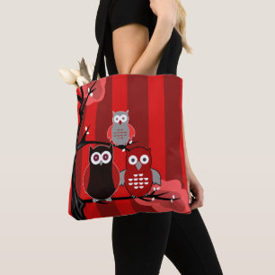 Tote Bag Chouettes rouges