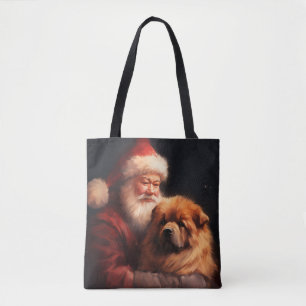 Tote Bag Chow Chow avec Noël Festif du Père Noël