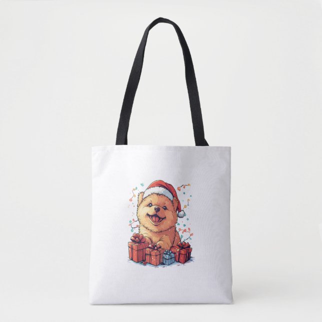 Tote Bag Chow Chow Chow Chow Santa Hat Drôle Noël Chien de  (Devant)