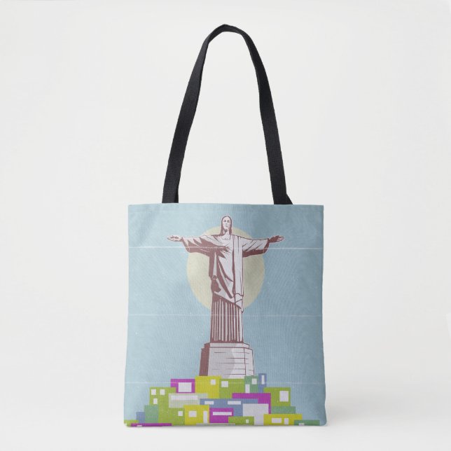Tote Bag Christ le Rédempteur affiche de voyage Favela (Devant)