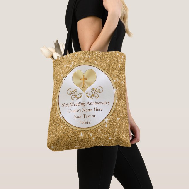 Tote Bag Christian 50e anniversaire Mariage idées cadeaux (De près)