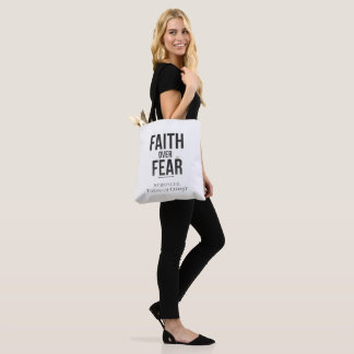 Tote Bag Christian Gym Shirt | Faith Over Fear Workout Moti