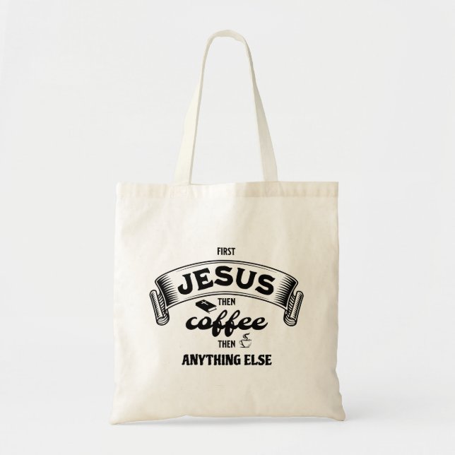 Tote Bag Christian JESUS ET CAFÉ (Devant)