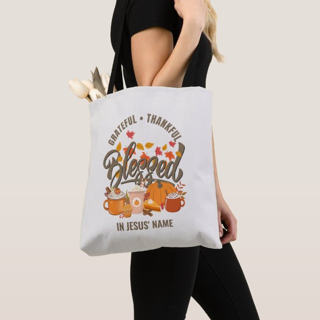 Tote Bag Christian REMERCIÉ BÉNÉFICIÉ AU NOM DE JÉSUS (De près)