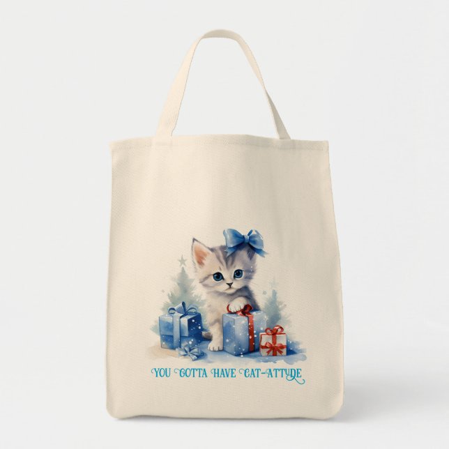 Tote Bag Christmas Cat (Devant)