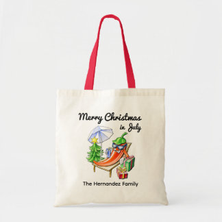 Tote Bag Christmas in July Funny Summer Chili Custom Family