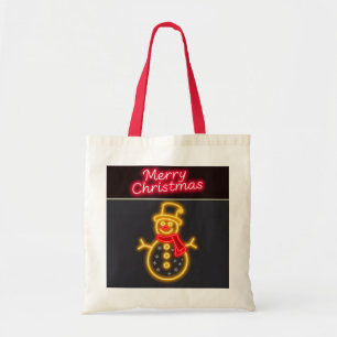Tote Bag Christmas Neon Modern Holiday Collection