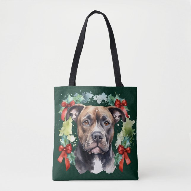 Tote Bag Christmas Pitbull (Devant)