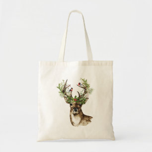 Tote Bag Christmas Tote with Christmas Deer