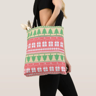 Tote Bag Christmas Tree Pattern - Elegant Holiday