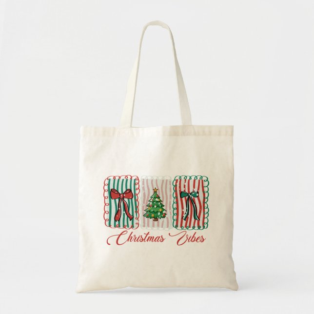 Tote Bag Christmas Vibes Festive Holiday Design (Devant)
