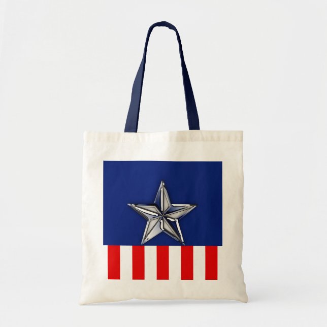 Tote Bag Chrome Comme étoile sur Festive Patriotic couleurs (Devant)