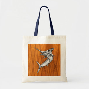 Tote Bag Chrome Comme Marlin sur Décor en bois de teck Grai