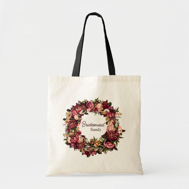 Tote Bag Chrysanthème romantique sur rose arachnéen (Devant)