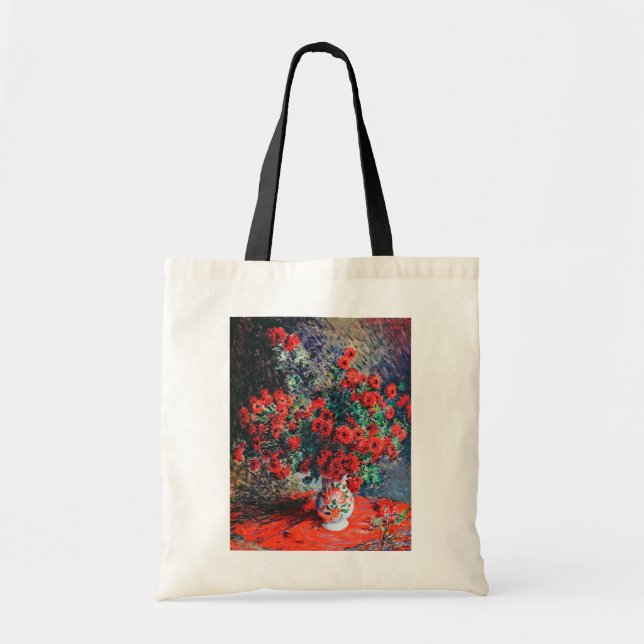 Tote Bag Chrysanthème rouge, Monet (Devant)