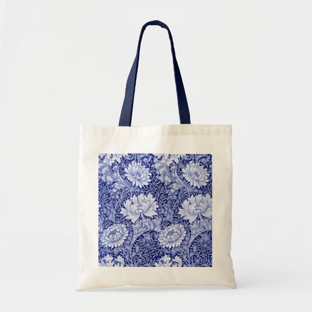Tote Bag Chrysanthemum Blue, William Morris (Devant)