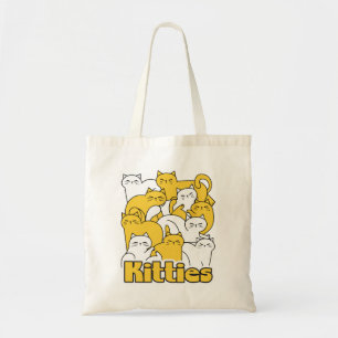 Tote Bag Chubby Kitties Design - Cat Art adorable