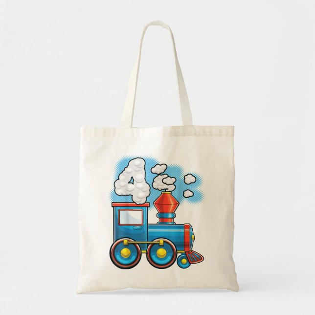 Tote Bag Chugga Chugga Train 4e anniversaire fête Approvisi (Devant)